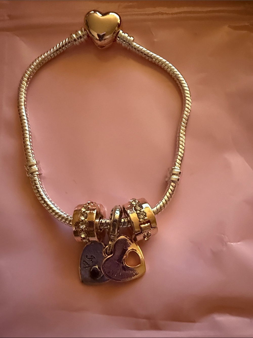 12 Silver-Tone “In My Heart” Charm Bracelet 🤍✨